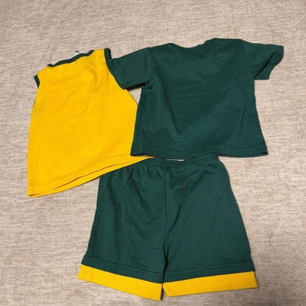 Vintage Green Bay Packers Toddler Outfit 24M NFL Shirt Shorts Set 1995 USA - Picture 7 of 7